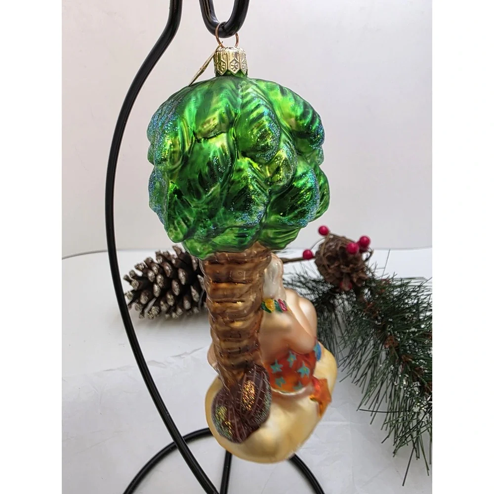 Christopher Radko Holiday Dreamin Santa Palm Tree Christmas Ornament 6